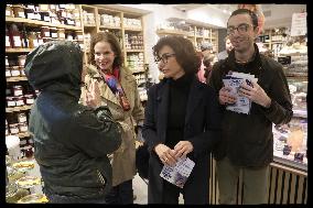 Exclusive - Rachida Dati At Monge Market Visit - Paris