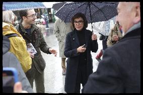 Exclusive - Rachida Dati At Monge Market Visit - Paris