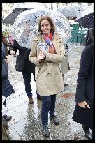 Exclusive - Rachida Dati At Monge Market Visit - Paris