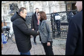 Exclusive - Rachida Dati At Hotel De Ville Parvis - Paris