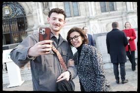 Exclusive - Rachida Dati At Hotel De Ville Parvis - Paris