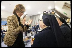 Exclusive - Rachida Dati Meets With Nuns - Paris