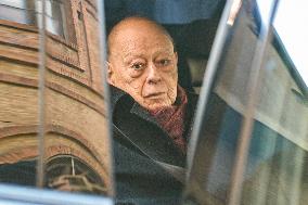 Jordi Pujol Attends Funeral of Carles Vilarrubi - Barcelona
