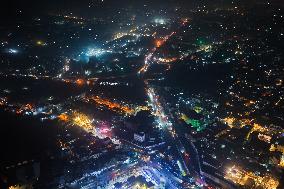 Night Drone Views of Damascus at the End of 2025