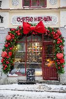 Holiday decorations in the Old Town of Tallinn