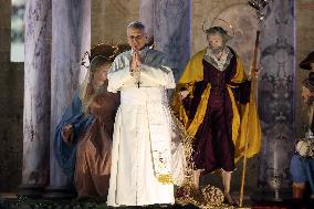 Pope Leo XIV Prays Before the Nativity Scene - Vatican