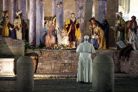 Pope Leo XIV Prays Before the Nativity Scene - Vatican