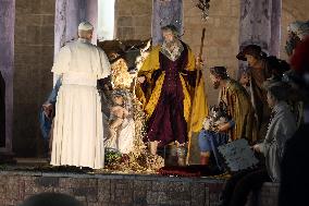 Pope Leo XIV Prays Before the Nativity Scene - Vatican