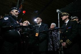 French Interior Minister Visits Police Before New Year's Eve - Suburb of Paris
