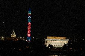 Freedom 250 new years at the  Washington Monument