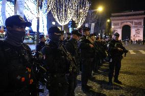 French Interior Minister Visits Law Enforcement Ahead Of New Year's Eve - France