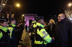 French Interior Minister Visits Law Enforcement Ahead Of New Year's Eve - France