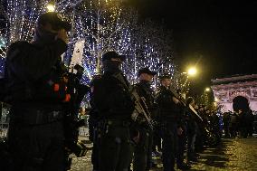 French Interior Minister Visits Law Enforcement Ahead Of New Year's Eve - France