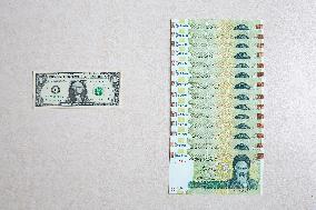 Illustration - Iranian Rial vs US Dollar A Currency in Crisis