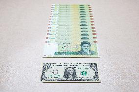 Illustration - Iranian Rial vs US Dollar A Currency in Crisis
