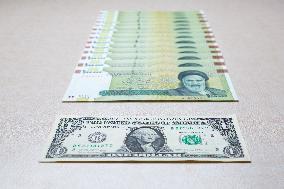 Illustration - Iranian Rial vs US Dollar A Currency in Crisis