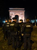 Security Measures At Arc de Triomphe New Year Show - Paris