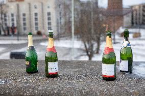 Garbage after the New Year's Eve celebrations