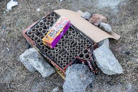 Garbage after the New Year's Eve celebrations