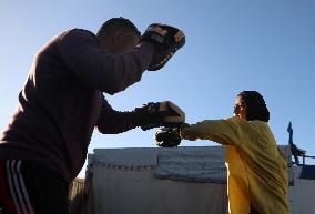 Boxing Training Session at A Displacement Camp - Khan Younis