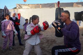 Boxing Training Session at A Displacement Camp - Khan Younis