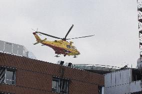Victims of The Crans-Montana Fire Arrive by Helicopter - Milan