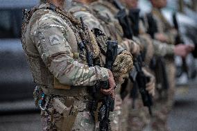 Sentinelle mission in front of the Eiffel Tower in Paris