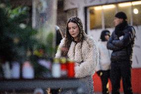 Tribute to victims at Le Constellation bar - Crans Montana