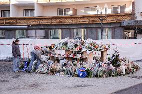 Flowers Brought Near the Le Constellation Bar - Crans-Montana