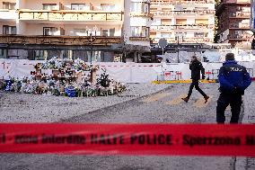 Flowers Brought Near the Le Constellation Bar - Crans-Montana