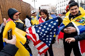 Venezuelans Abroad Celebrate US Capture Of Maduro - Madrid