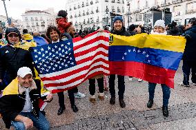 Venezuelans Abroad Celebrate US Capture Of Maduro - Madrid