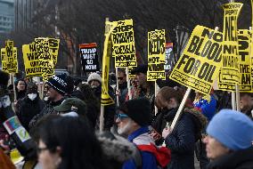 Protest Outside Of White House Against U.S. Military Strike On Venezuela - Washington