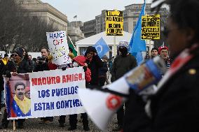 Protest Outside Of White House Against U.S. Military Strike On Venezuela - Washington