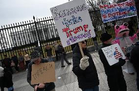 Protest Outside Of White House Against U.S. Military Strike On Venezuela - Washington