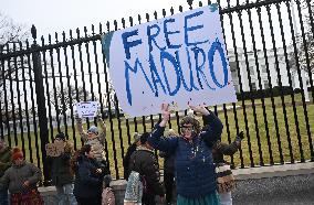 Protest Outside Of White House Against U.S. Military Strike On Venezuela - Washington