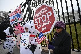 Protest Outside Of White House Against U.S. Military Strike On Venezuela - Washington