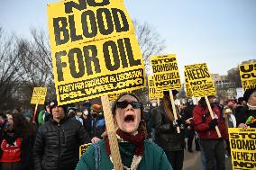 Protest Outside Of White House Against U.S. Military Strike On Venezuela - Washington