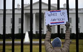 Protest Outside Of White House Against U.S. Military Strike On Venezuela - Washington
