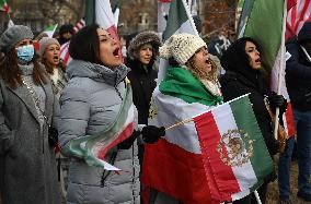 Activists take part in a rally supporting protestors in Iran  - Washington