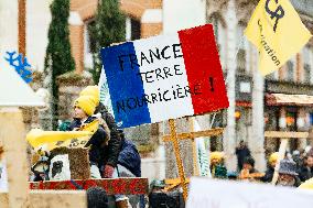 Farmers procession through the streets of Toulouse