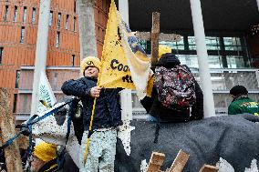Farmers procession through the streets of Toulouse