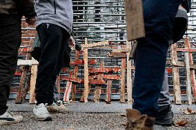 Farmers procession through the streets of Toulouse
