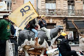 Farmers procession through the streets of Toulouse