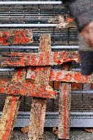 Farmers procession through the streets of Toulouse