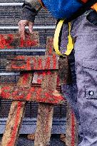 Farmers procession through the streets of Toulouse