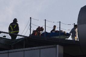 Victims of Crans-Montana arriving via helicopter at Hospital in Milan