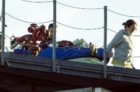 Victims of Crans-Montana arriving via helicopter at Hospital in Milan