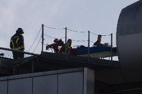 Victims of Crans-Montana arriving via helicopter at Hospital in Milan