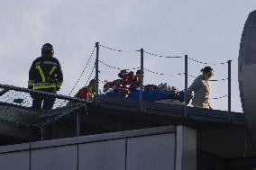 Victims of Crans-Montana arriving via helicopter at Hospital in Milan